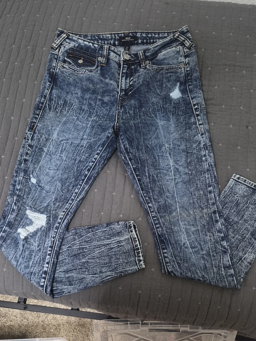 True Religion Acid Wash Blue Skinny Jeans